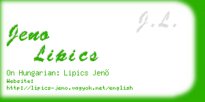 jeno lipics business card